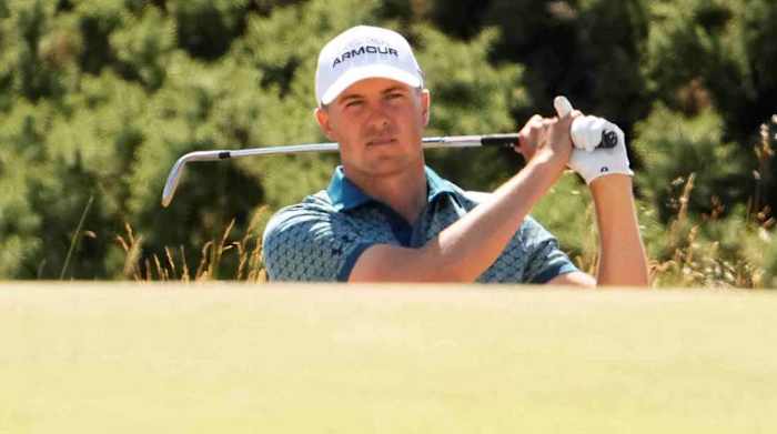 Jordan Spieth is pictured in the third round of the 2022 British Open.