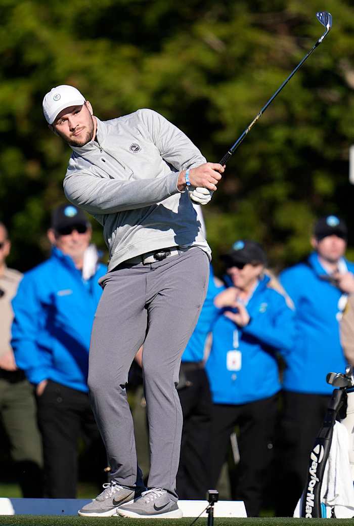 Josh Allen hits a shot at the 2022 AT&T Pebble Beach Pro-Am.
