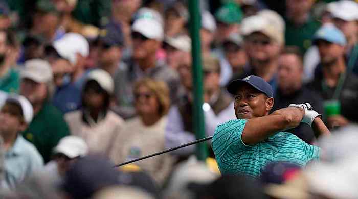 Tiger Woods is pictured at the 2022 Masters.