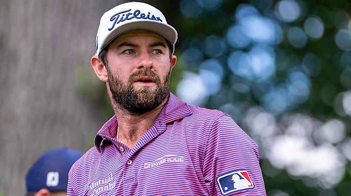 Cameron Young looks on at the 2022 Rocket Mortgage Classic.