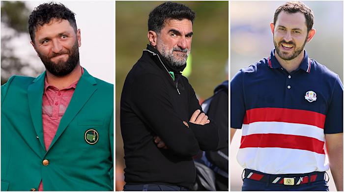 Jon Rahm, Yasir Al-Rumayyan, Patrick Cantlay