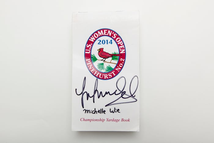 A yardage book used by LPGA pro Michelle Wie from the 2014 U.S. Women's Open.