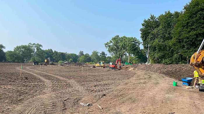 Construction at Canal Shores in summer 2023.