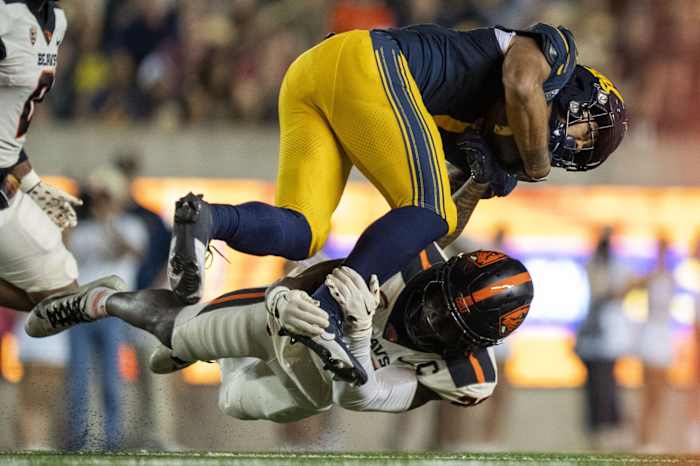 The Las Vegas Raiders could look to add a physical presence to their secondary with Oregon State's Kitan Oladapo in the 2024 NFL Draft.