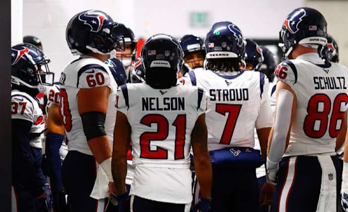 Houston Texans prepare to take on the Baltimore Ravens during the AFC Divisional Round of the playoffs.