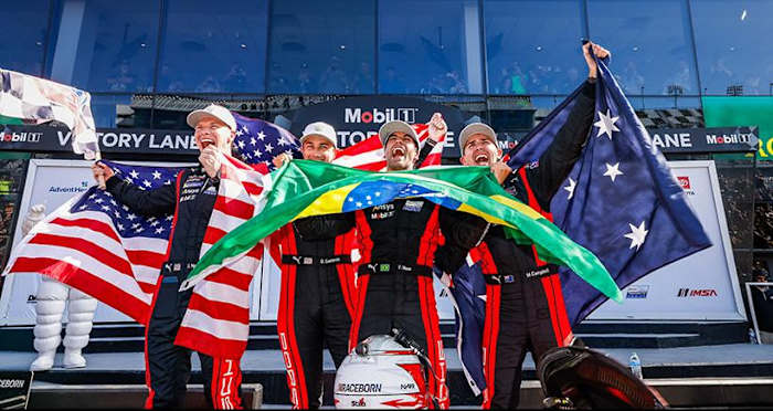 Team Penske celebrates its win in the Rolex 24 Hours of Daytona. Photo courtesy IMSA.