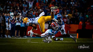 Florida cornerback Jaydon Hill tackles LSU tight end Mason Taylor on third down.