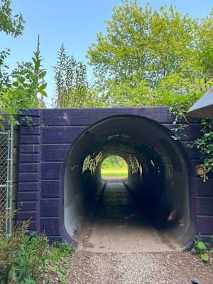 The tunnel underneath the CTA train to get to the 12th hole at Canal Shores Golf Club in Evanston, Ill.