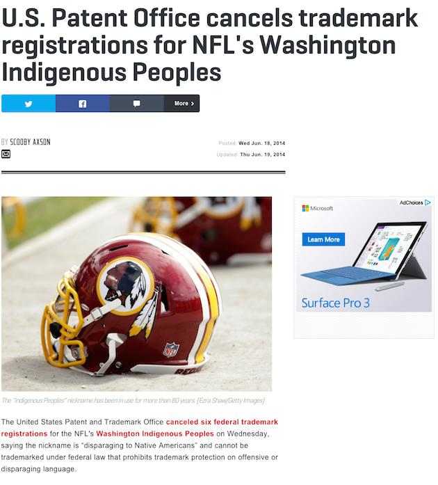 washington redskins name change google chrome