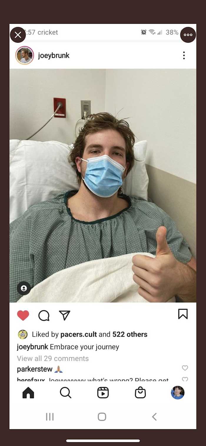 Joey Brunk posted on Instagram that surgery was all good.