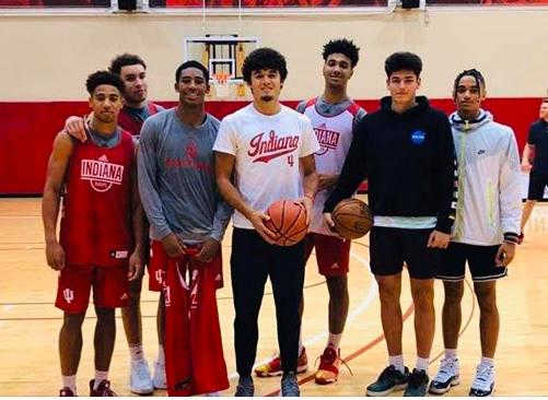 Current and future IU teammates pose for a picture at Indiana's Cook Hall. 