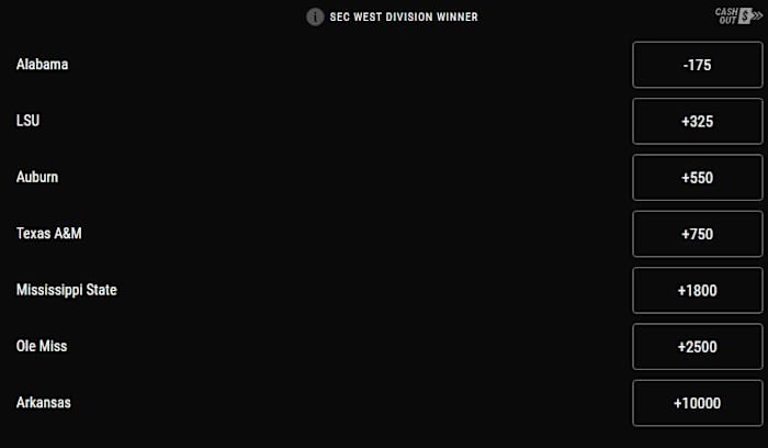 Odds courtesy of PointsBet Sportsbook