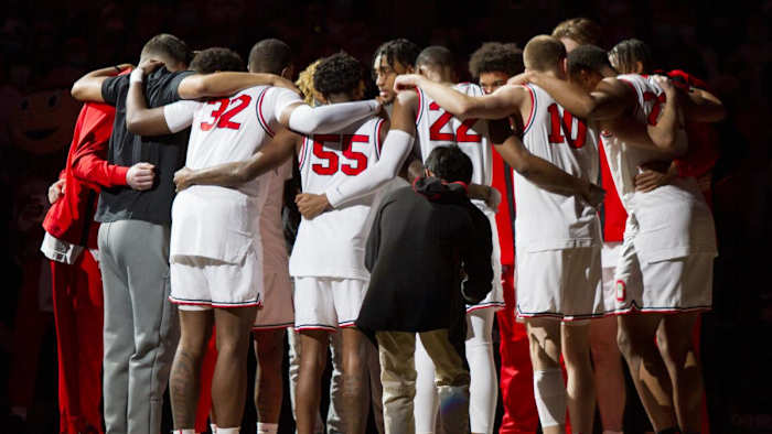 1. Ohio State Team Huddle
