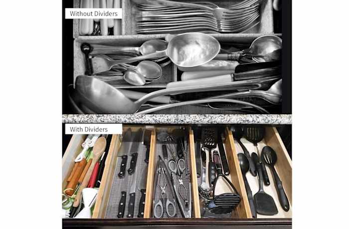 Utoplike 4 Pack Bamboo Kitchen Drawer Dividers