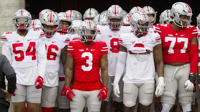 22. Tyler Friday, Jerron Cage, Miyan Williams, Zach Harrison, Teradja Mitchell and Paris Johnson