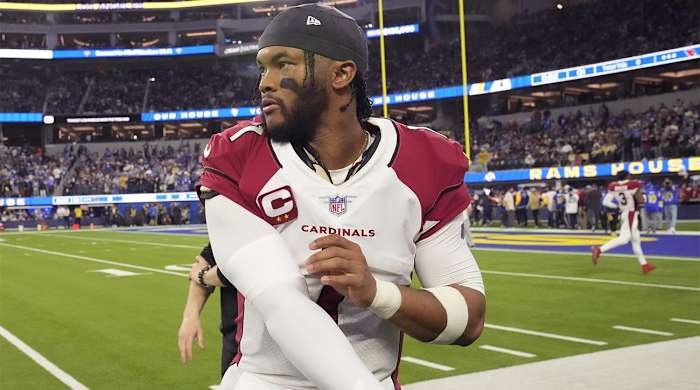 Arizona quarterback Kyler Murray warms up before an NFC wild-card game in January.