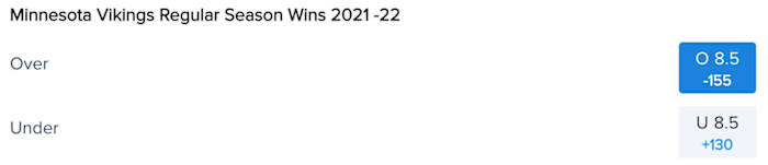 Minnesota Vikings Win Total Odds via FanDuel Sportsbook