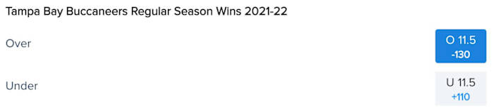 Tampa Bay Buccaneers Win Total Odds via FanDuel Sportsbook