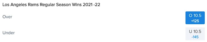 Los Angeles Rams Win Total Odds via FanDuel Sportsbook