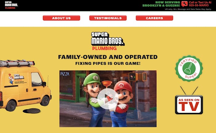 The Mario Brothers Plumbing home page