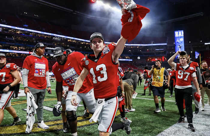 Stetson Bennett after winning the 2023 National Championship.