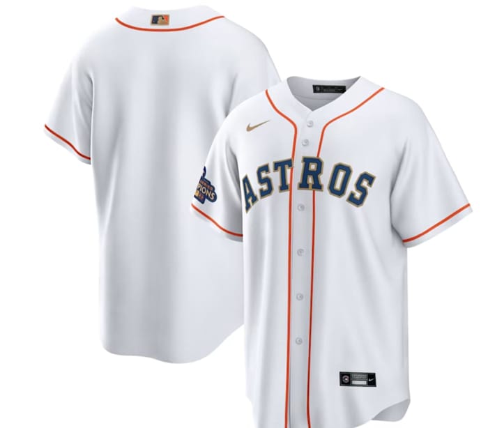 Men's Houston Astros Nike White/Gold 2023 Gold Collection Replica Jersey - $129.99