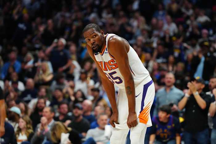 F Kevin Durant turned the ball over seven times in a Game 1 loss in Denver. 