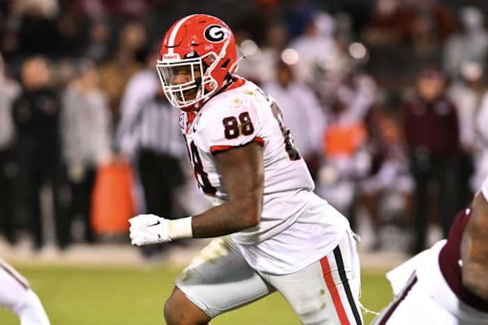 Jalen Carter during a game against Mississippi State at Davis-Wade Stadium