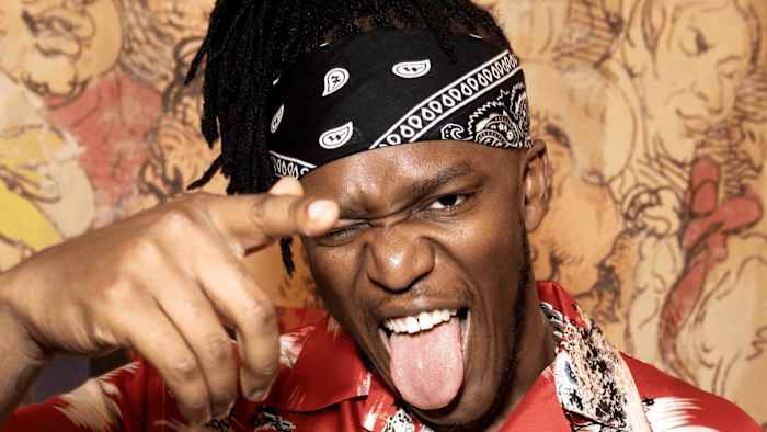 KSI poses for the cameras ahead of his Misfits Boxing 007 title fight against Joe Fournier in London, England.