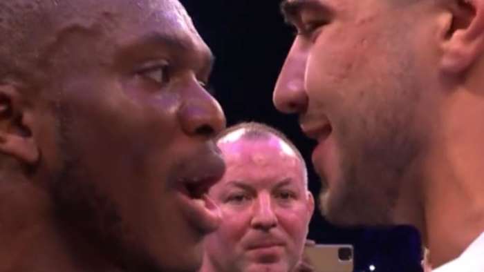 KSI and Tommy Fury fight at the KSI v Joe Fournier post-fight celebration