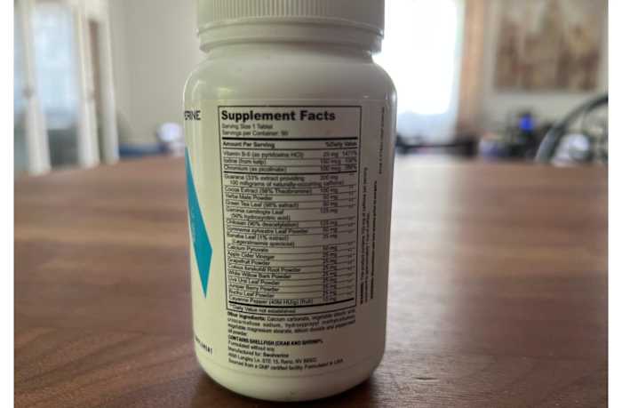 Swolverine Therm Nutrition Label