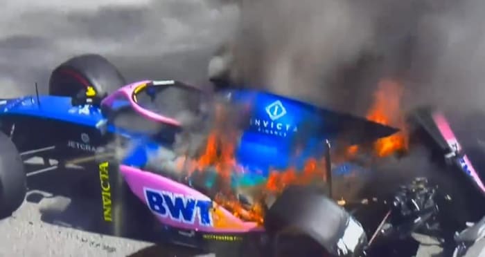 f2 fiery crash