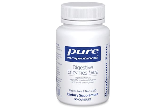 A bottle of Pure Encapsulations Digestive Enzymes Ultra capsules