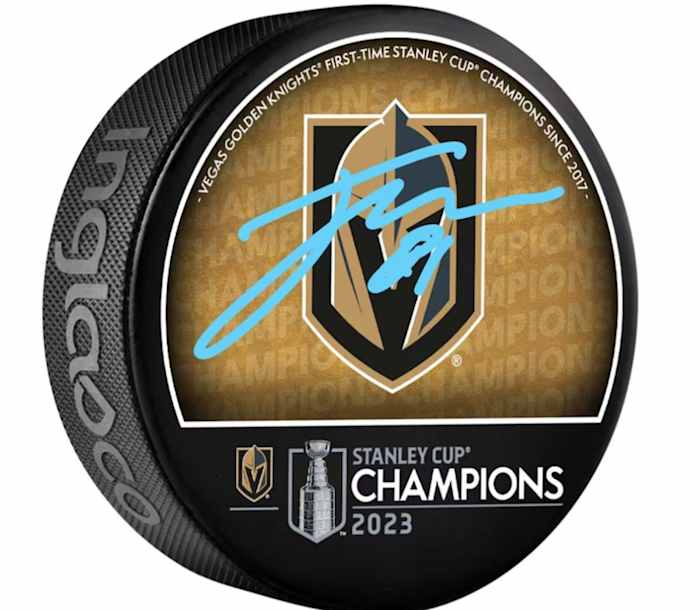 Jonathan Marchessault Vegas Golden Knights Autographed Authentic 2023 Stanley Cup Champions Hockey Puck - $79.99