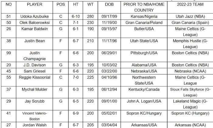 summer league roster