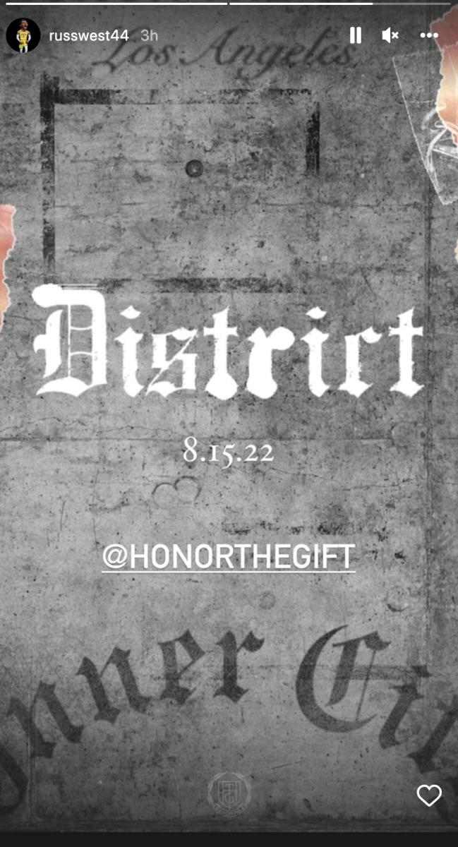 Russell Westbrook's Instagram story 