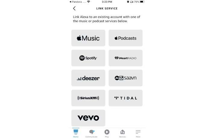 Linking music services - Echo Frames set up