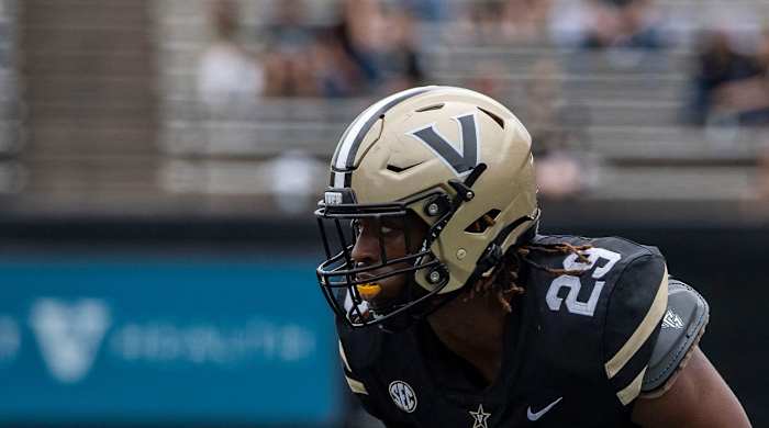 Vanderbilt Commodores Miles Capers during the Vanderbilt Spring Game at Vanderbilt Stadium in Nashville , Tenn., Saturday, April 16, 2022.