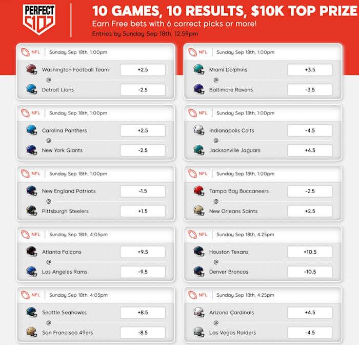 Participate in the Perfect 10 contest at SI Sportsbook!