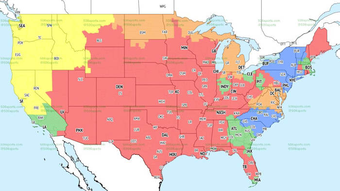 Bucs vs. Saints Projected in Red