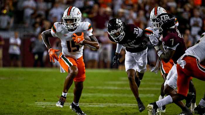 Miami Hurricanes wide receiver Jacolby George vs Texas A&M - Sep. 17, 2022