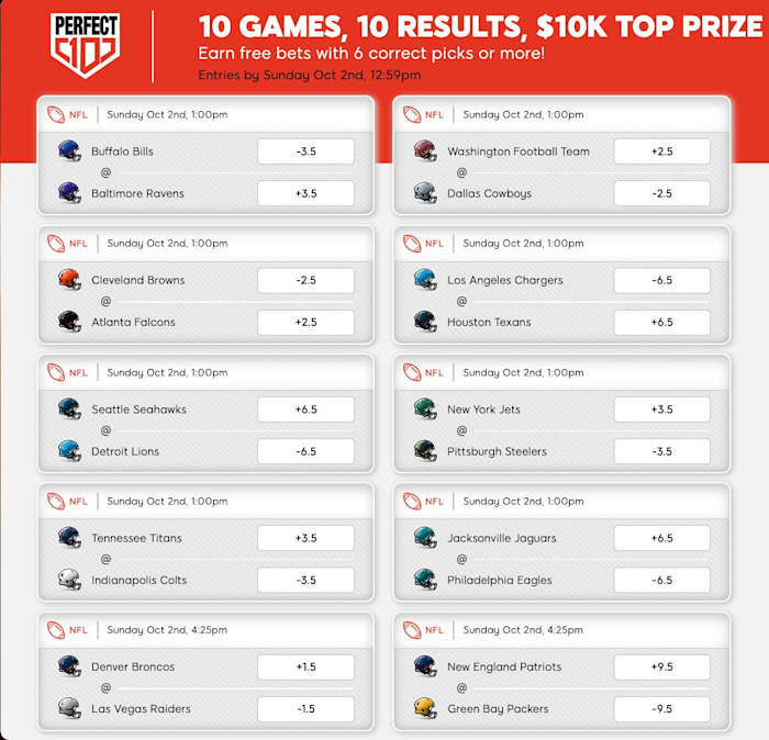Participate in the Free Perfect 10 Contest at SI Sportsbook!