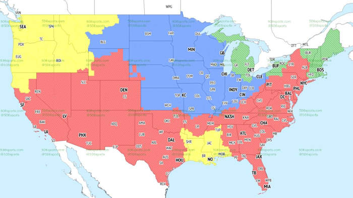 Seahawks-Saints projected in Yellow.