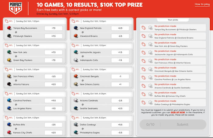 Enter SI Sportsbook’s Free Perfect 10 Contest for a Shot at $10,000!