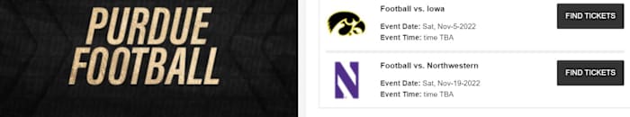 Purdue Football Tickets 11/11/2022