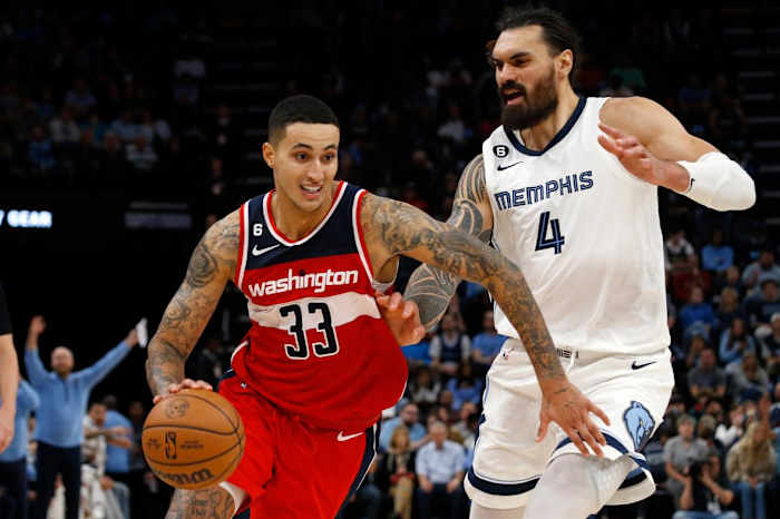 F Kyle Kuzma is an athletic forward possessing above average scoring ability for the position that will benefit from Durant and Booker.