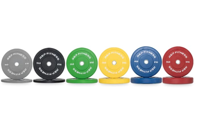 REP fitness color bumper plates