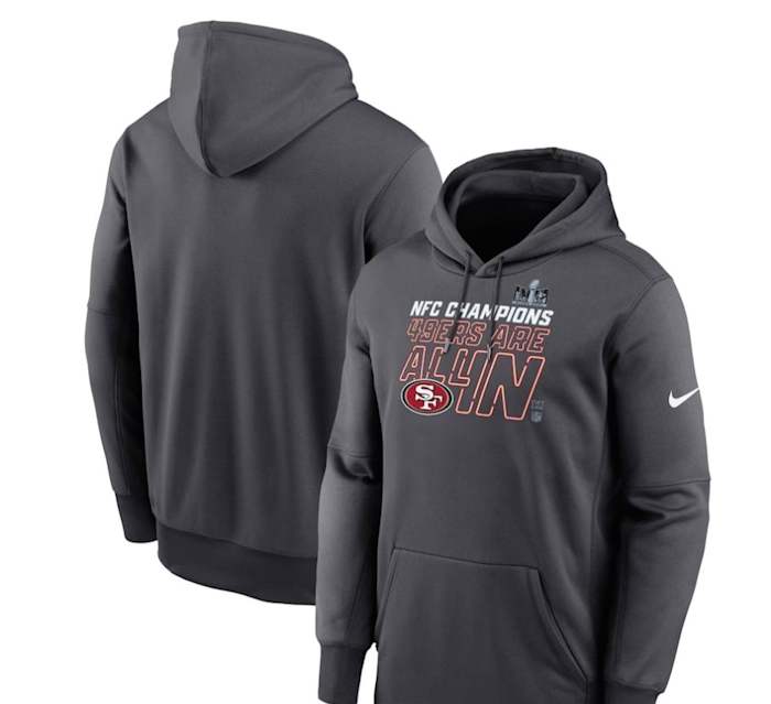San Francisco 49ers Nike 2023 NFC Champions Locker Room Trophy Collection Pullover Hoodie