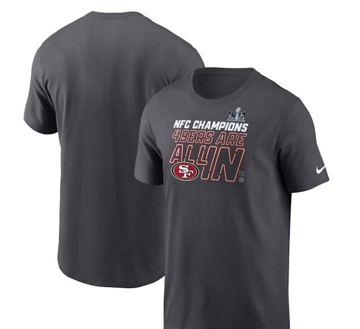 San Francisco 49ers Nike 2023 NFC Champions Locker Room Trophy Collection T-Shirt