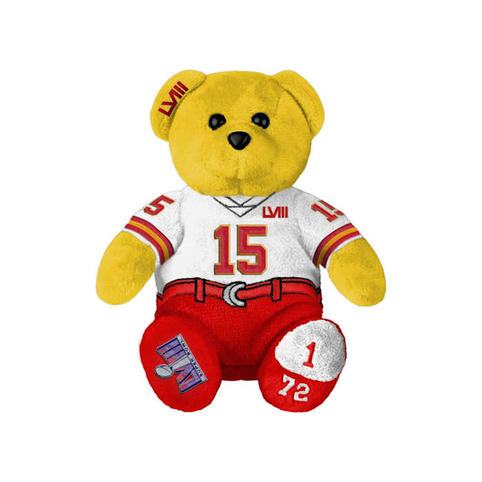 Patrick Mahomes Kansas City Chiefs Super Bowl 58 BTB Champions Team Embroidered Bear - $30